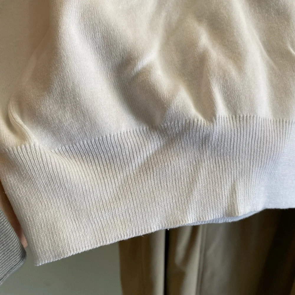 NWT Polo Ralph Lauren Cream V-Neck Vest Pima Cotton